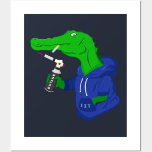 Cool thug crocodile smoking Posters and Art